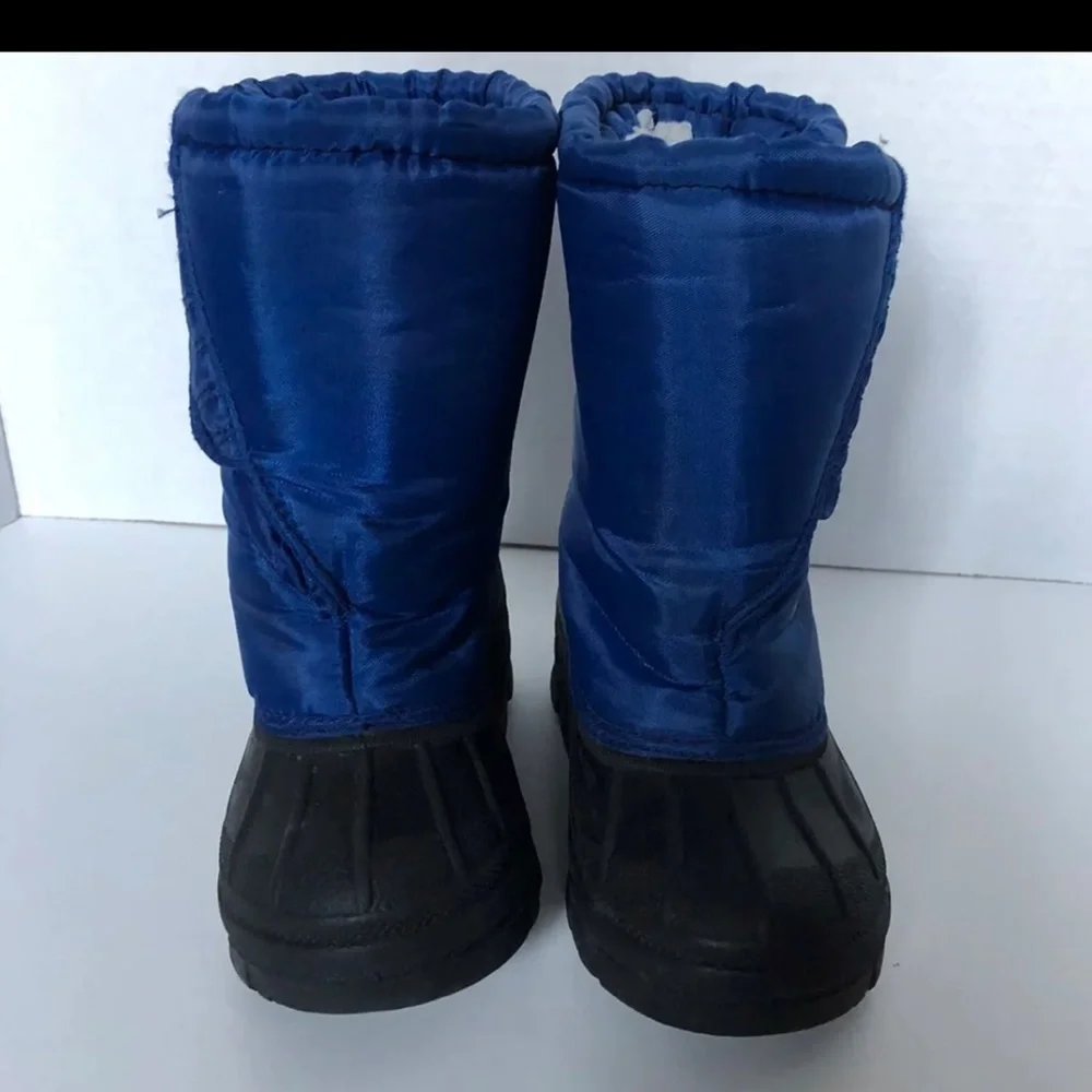 Kids‎ Connection Snow Boots Boys Size 9 Blue Slip On Warm Fur Lined